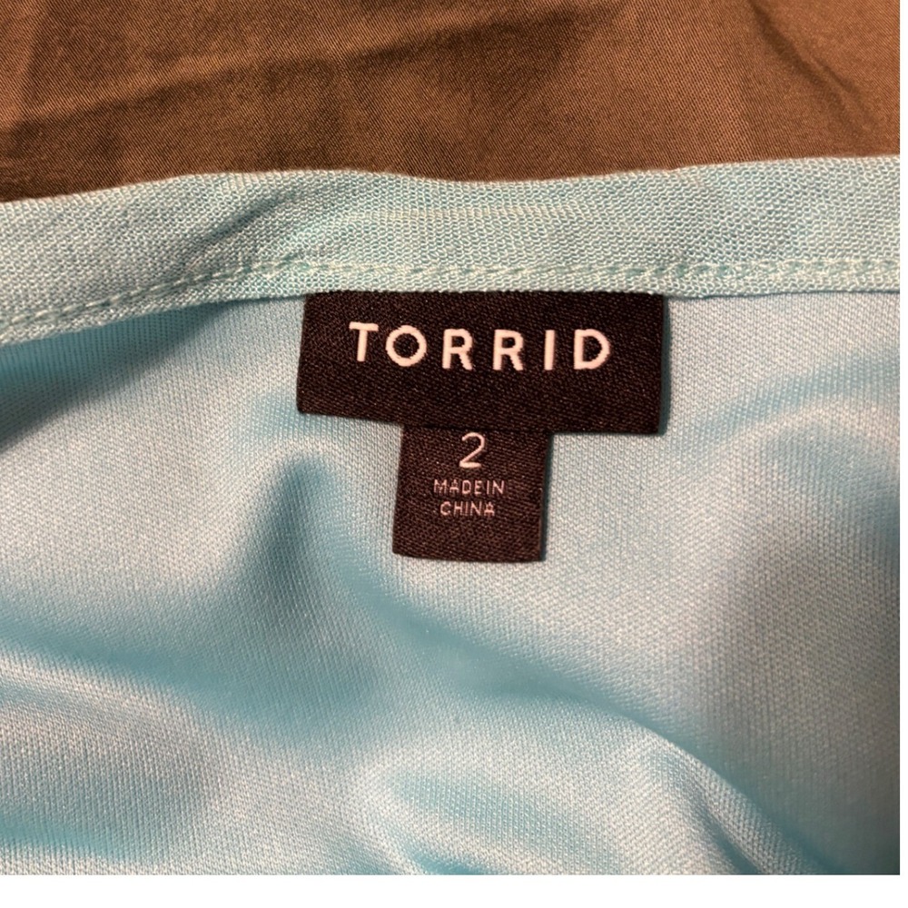 Torrid Aqua Blue V-Neck Midi Dress Pockets Adjustable Straps Plus Size 2 2X - Picture 4 of 8